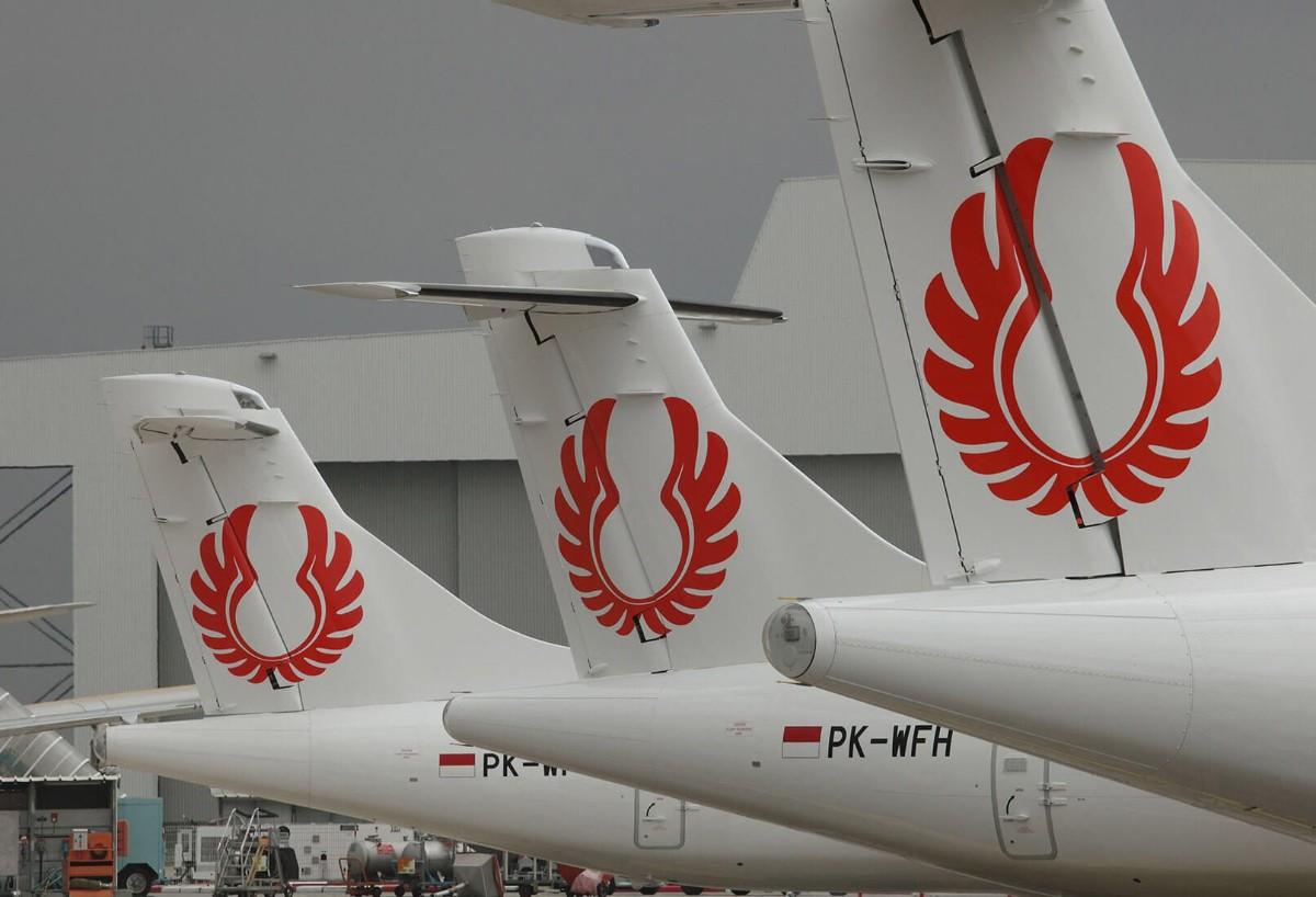 Airplane tails parked